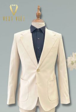 Cream Suit - Patch Pocket