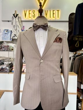 Vest Nâu Tây Kẻ Sọc