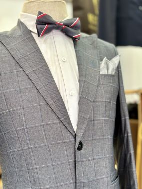 Vest Nam Xám Caro Đậm