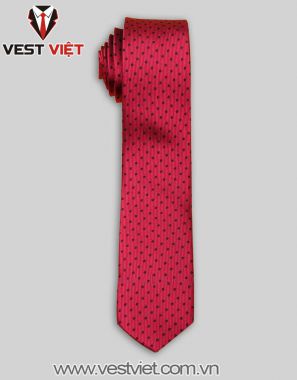 CÀ VẠT ĐỎ CHẤM BI ĐEN CRV08