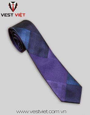 CÀ VẠT CARÔ TÍM XANH CRV07