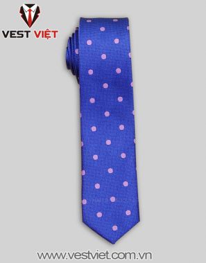 CÀ VẠT XANH CHẤM BI HỒNG CRV16