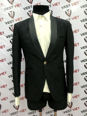 VEST ĐEN HOA VĂN VD514