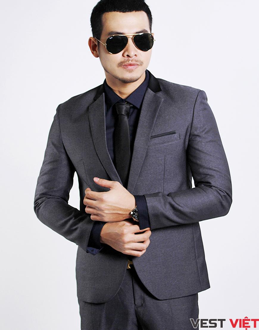 VEST CƯỚI XÁM ĐẬM VM16